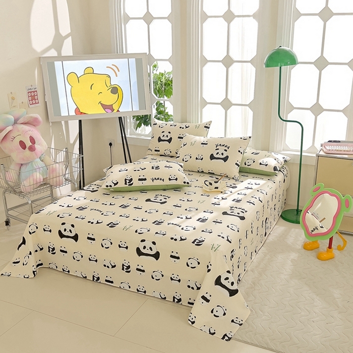 91家纺网 家纺一手货源 找家纺 DoDo 兜兜 2024新款全棉可爱软萌系列单床单 开心萌宝