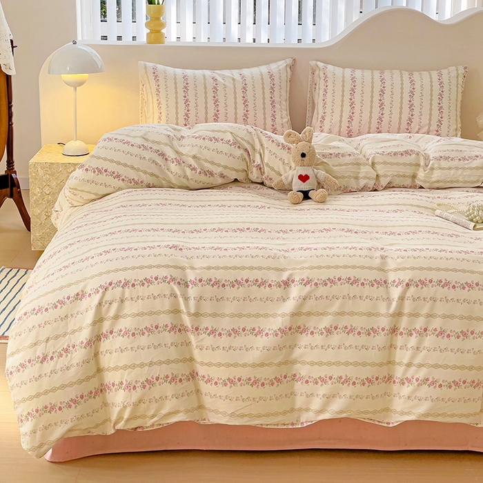 91家纺网 家纺一手货源 找家纺 珺柔家纺 2024新款40支13070全棉印花四件套 花海