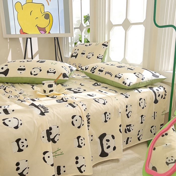 91家纺网 家纺一手货源 找家纺 DoDo 兜兜 2024新款全棉可爱软萌系列单床单 开心萌宝