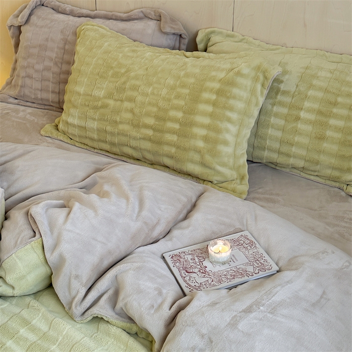 91家纺网 家纺一手货源 找家纺 时年家纺 2024新款云朵牛奶绒四件套（充值会员享优惠10元） 泡芙-抹茶绿