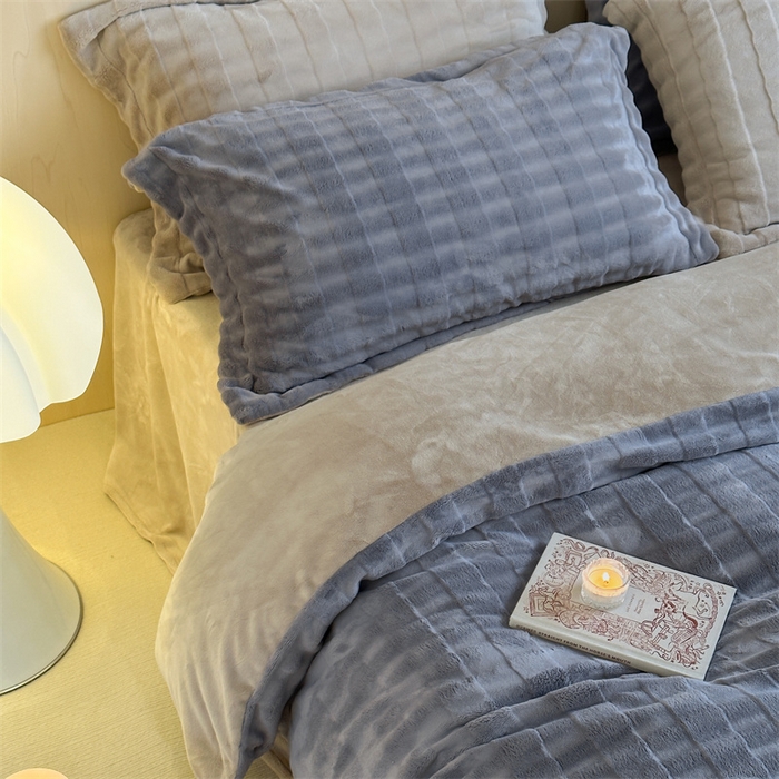 91家纺网 家纺一手货源 找家纺 时年家纺 2024新款云朵牛奶绒四件套（充值会员享优惠10元） 泡芙-积云灰