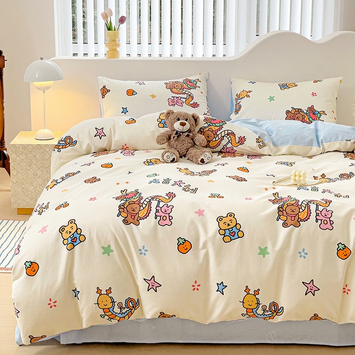 91家纺网 家纺一手货源 找家纺 珺柔家纺 2024新款40支13070全棉印花四件套 吉祥