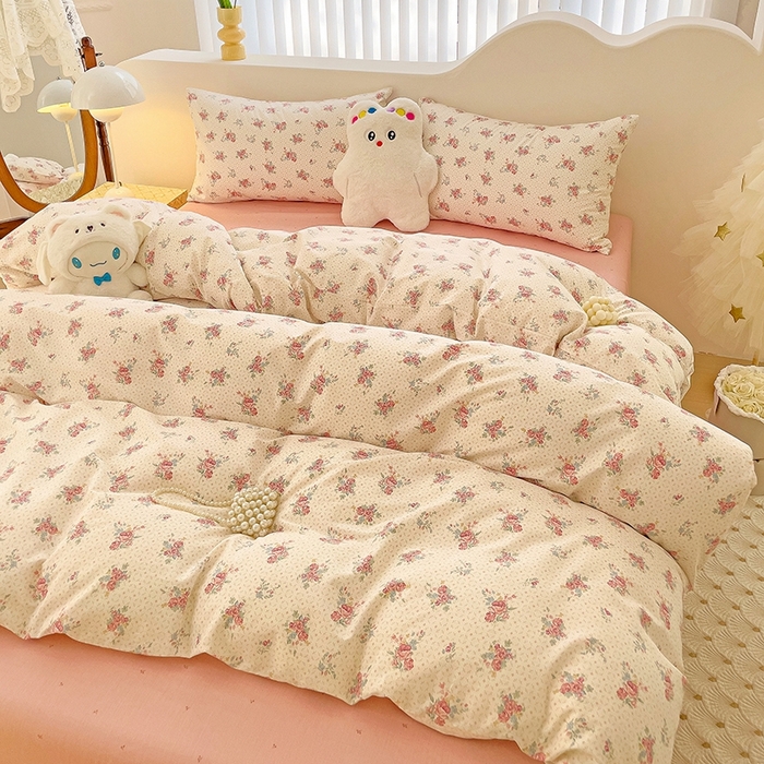 91家纺网 家纺一手货源 找家纺 珺柔家纺 2024新款40支13070全棉印花四件套 朝花夕拾