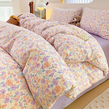 珺柔家纺 2024新款40支13070全棉印花四件套 蔷薇