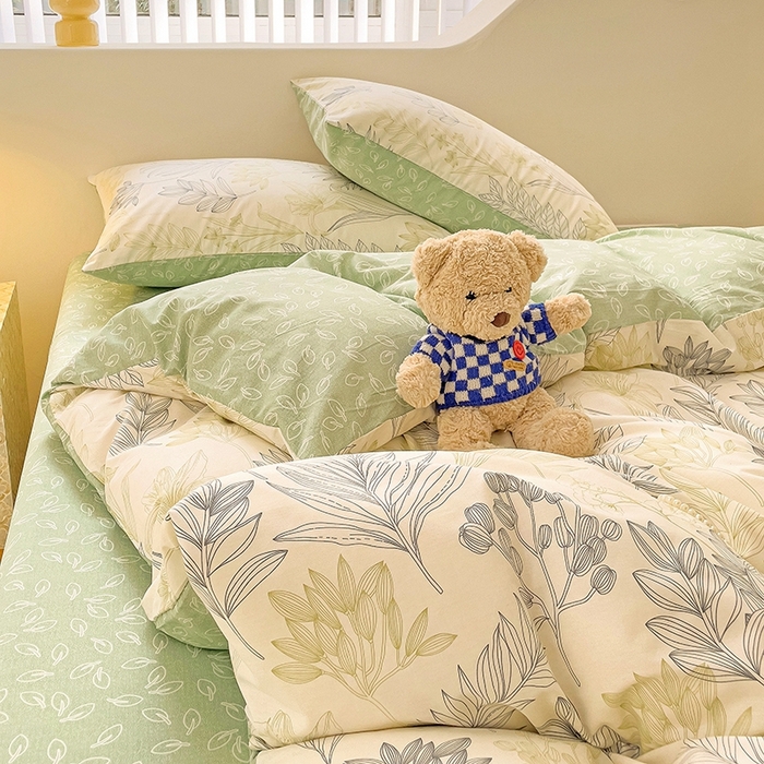 91家纺网 家纺一手货源 找家纺 珺柔家纺 2024新款40支13070全棉印花四件套 春华