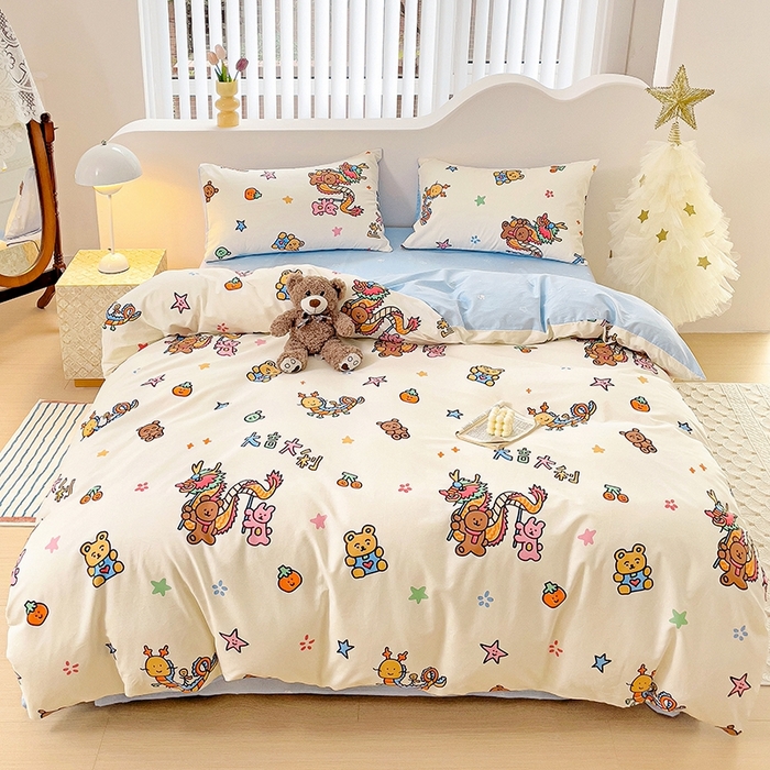 91家纺网 家纺一手货源 找家纺 珺柔家纺 2024新款40支13070全棉印花四件套 吉祥