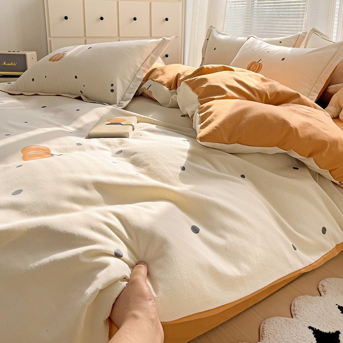 91家纺网 家纺一手货源 找家纺 （总）暖芯优选 2025新款小清新印花全棉磨毛四件套