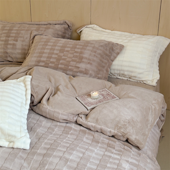 91家纺网 家纺一手货源 找家纺 时年家纺 2024新款云朵牛奶绒四件套（充值会员享优惠10元） 泡芙-奶茶咖