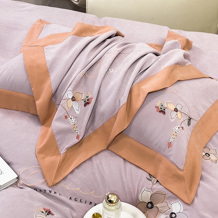 91家纺网 家纺一手货源 找家纺 欧冠家纺 2024新款四季款锦棉绣花盛夏光年四件套 盛夏光年-魅紫