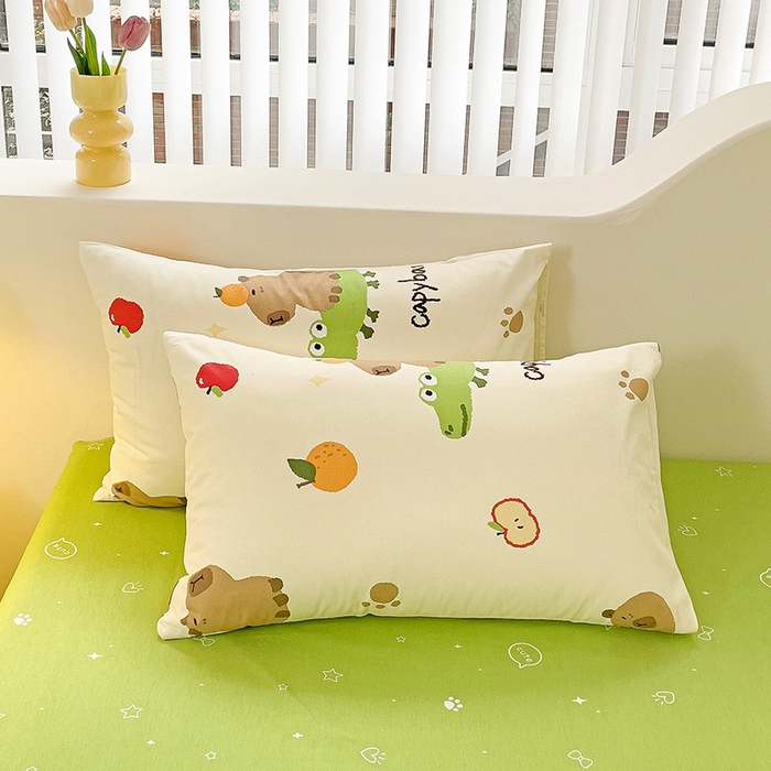 91家纺网 家纺一手货源 找家纺 珺柔家纺 2024新款40支13070全棉印花四件套 鳄鱼萌宠