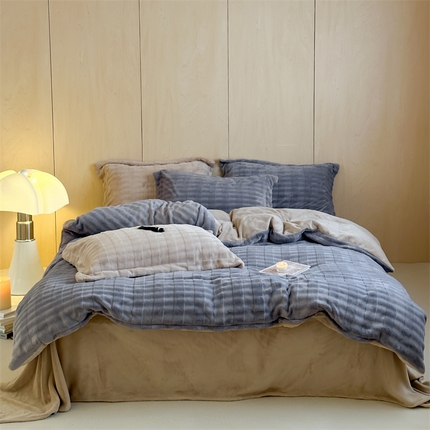 91家纺网 家纺一手货源 找家纺 时年家纺 2024新款云朵牛奶绒四件套（充值会员享优惠10元） 泡芙-积云灰