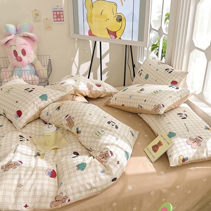 91家纺网 家纺一手货源 找家纺 DoDo 兜兜  2024新款全棉可爱软萌系列四件套 萌趣多多