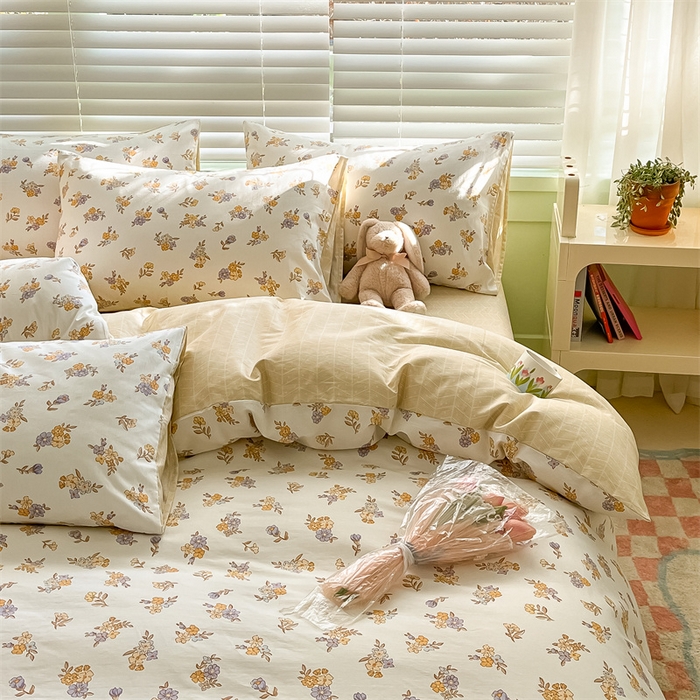 91家纺网 家纺一手货源 找家纺 曼之夏 2024新款13372全棉印花四件套 希柠