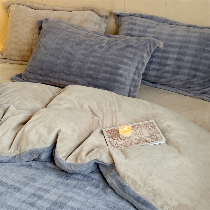 91家纺网 家纺一手货源 找家纺 时年家纺 2024新款云朵牛奶绒四件套（充值会员享优惠10元） 泡芙-积云灰