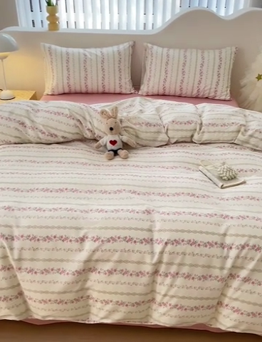 91家纺网 家纺一手货源 找家纺 珺柔家纺 2024新款40支13070全棉印花四件套 花海