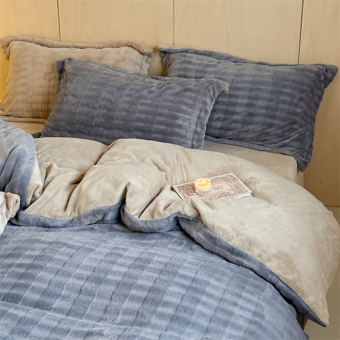 91家纺网 家纺一手货源 找家纺 时年家纺 2024新款云朵牛奶绒四件套（充值会员享优惠10元） 泡芙-积云灰