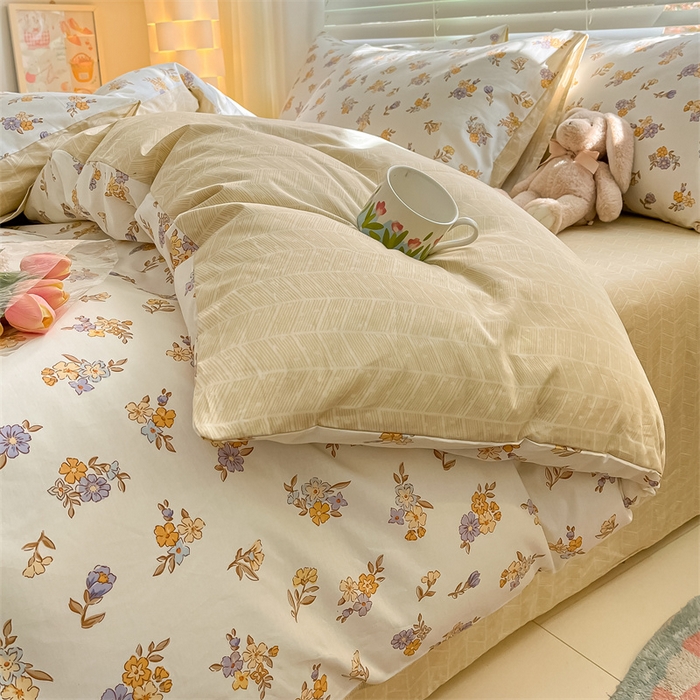 91家纺网 家纺一手货源 找家纺 曼之夏 2024新款13372全棉印花四件套 希柠