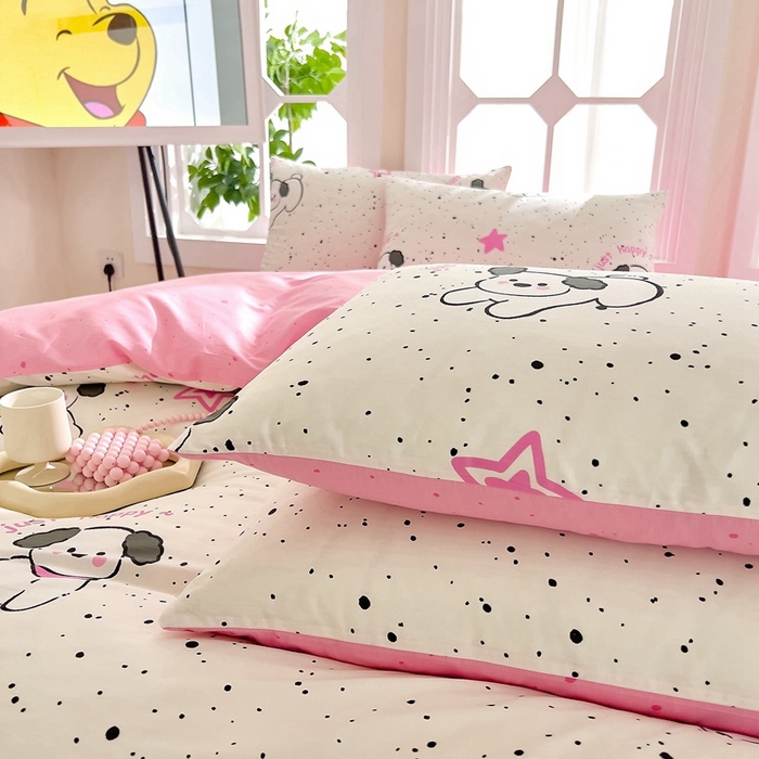 91家纺网 家纺一手货源 找家纺 DoDo 兜兜 2024新款全棉可爱软萌系列单品枕套 多巴胺小可爱