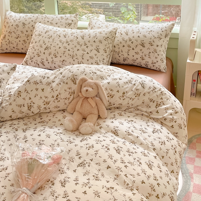 91家纺网 家纺一手货源 找家纺 ab家纺 2024新款全棉双层纱印花四件套 乌托邦