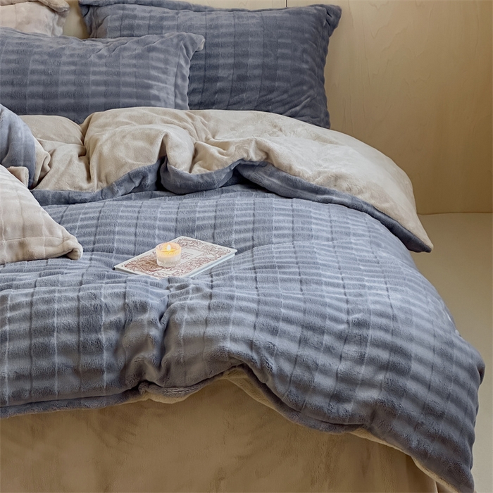 91家纺网 家纺一手货源 找家纺 时年家纺 2024新款云朵牛奶绒四件套（充值会员享优惠10元） 泡芙-积云灰