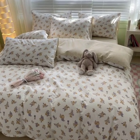 91家纺网 家纺一手货源 找家纺 曼之夏 2024新款13372全棉印花四件套 希柠