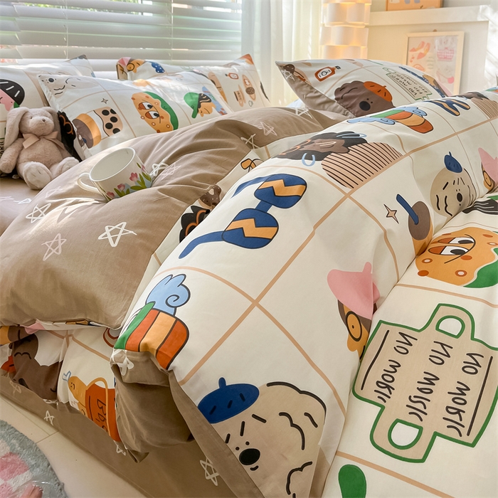 91家纺网 家纺一手货源 找家纺 曼之夏 2024新款13372全棉印花四件套 摩登生活