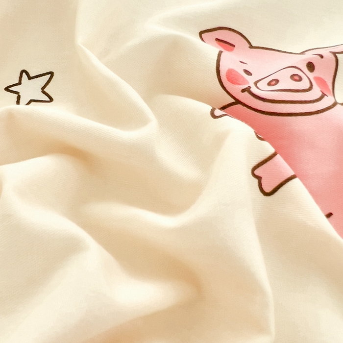 91家纺网 家纺一手货源 找家纺 DoDo 兜兜 2024新款全棉可爱软萌系列单品枕套 可爱粉粉猪