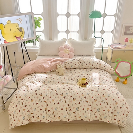 DoDo 兜兜 2024新款全棉可爱软萌系列单被套 草莓兔兔