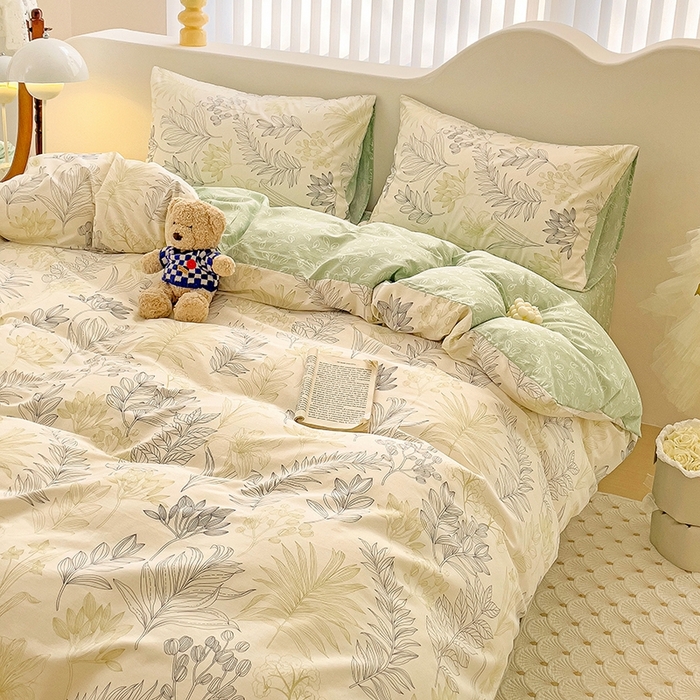 91家纺网 家纺一手货源 找家纺 珺柔家纺 2024新款40支13070全棉印花四件套 春华