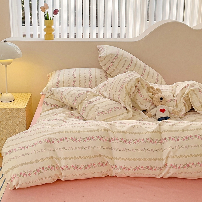 91家纺网 家纺一手货源 找家纺 珺柔家纺 2024新款40支13070全棉印花四件套 花海