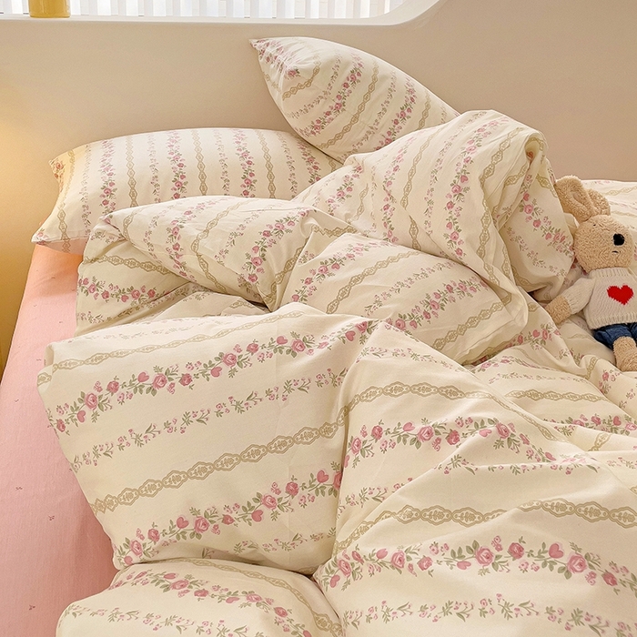 91家纺网 家纺一手货源 找家纺 珺柔家纺 2024新款40支13070全棉印花四件套 花海