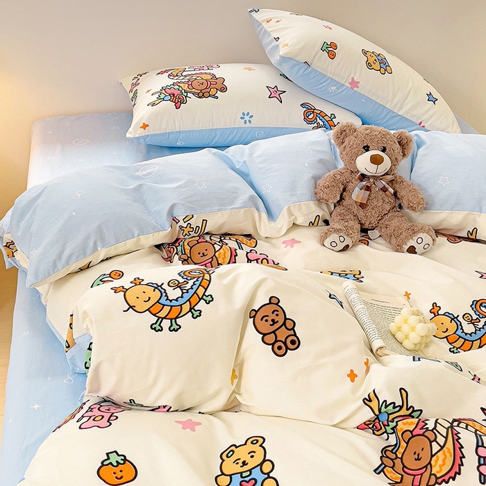 91家纺网 家纺一手货源 找家纺 珺柔家纺 2024新款40支13070全棉印花四件套 吉祥