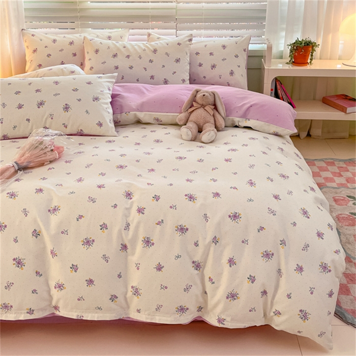 91家纺网 家纺一手货源 找家纺 曼之夏 2024新款13372全棉印花四件套 紫汀兰