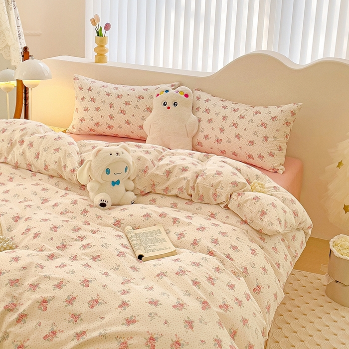 91家纺网 家纺一手货源 找家纺 珺柔家纺 2024新款40支13070全棉印花四件套 朝花夕拾