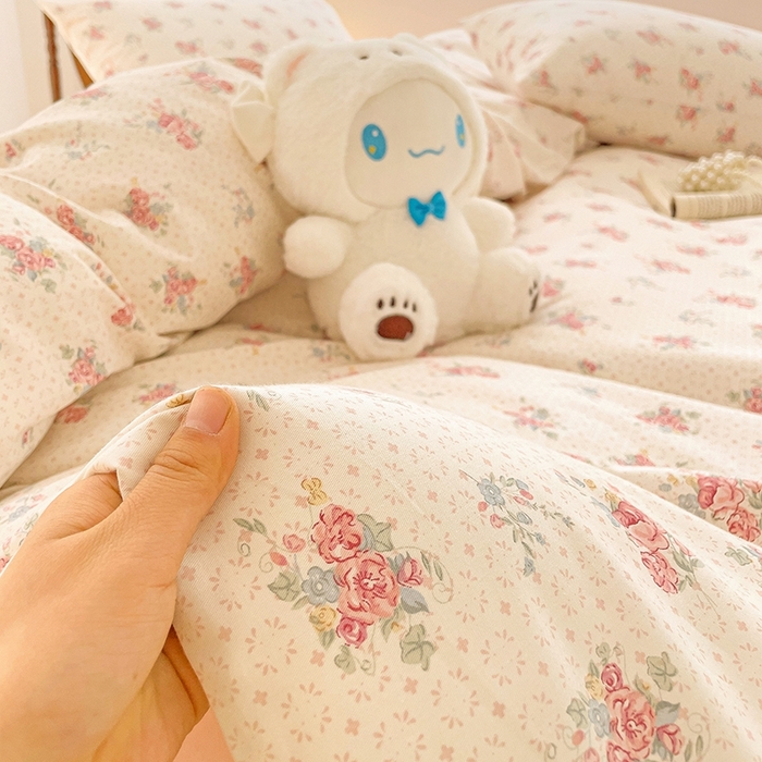 91家纺网 家纺一手货源 找家纺 珺柔家纺 2024新款40支13070全棉印花四件套 朝花夕拾