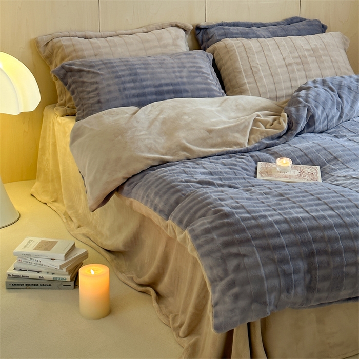 91家纺网 家纺一手货源 找家纺 时年家纺 2024新款云朵牛奶绒四件套（充值会员享优惠10元） 泡芙-积云灰