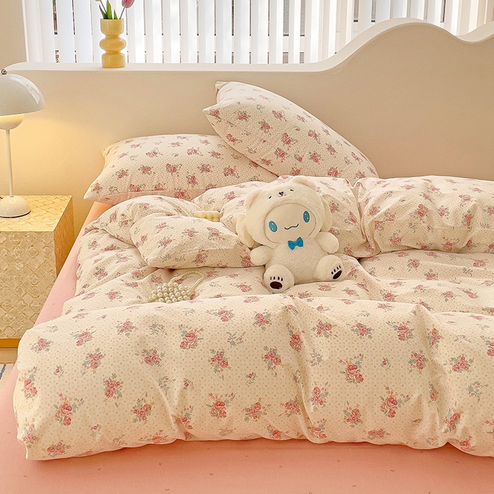 91家纺网 家纺一手货源 找家纺 珺柔家纺 2024新款40支13070全棉印花四件套 朝花夕拾