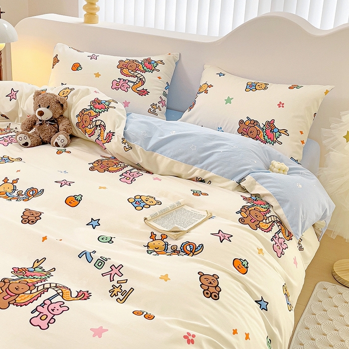 91家纺网 家纺一手货源 找家纺 珺柔家纺 2024新款40支13070全棉印花四件套 吉祥