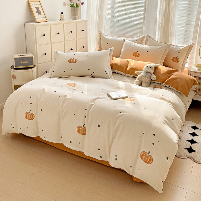 91家纺网 家纺一手货源 找家纺 （总）暖芯优选 2025新款小清新印花全棉磨毛四件套