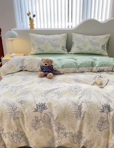 91家纺网 家纺一手货源 找家纺 珺柔家纺 2024新款40支13070全棉印花四件套 春华