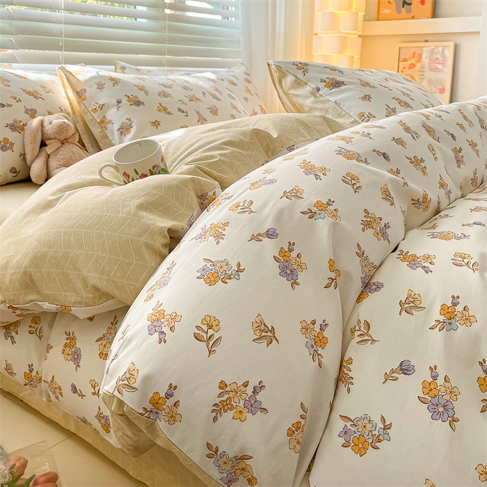 91家纺网 家纺一手货源 找家纺 曼之夏 2024新款13372全棉印花四件套 希柠