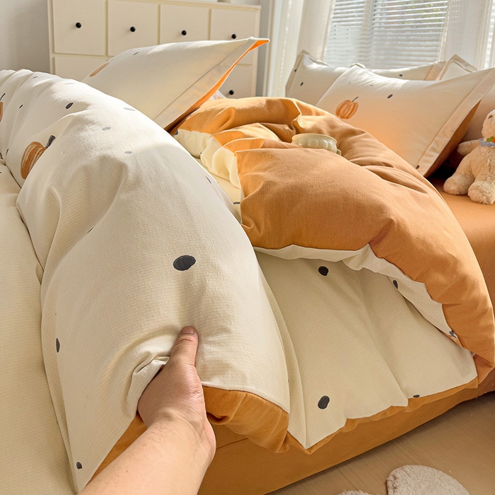 91家纺网 家纺一手货源 找家纺 （总）暖芯优选 2025新款小清新印花全棉磨毛四件套