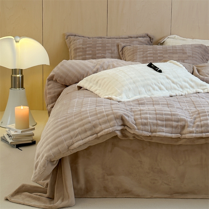 91家纺网 家纺一手货源 找家纺 时年家纺 2024新款云朵牛奶绒四件套（充值会员享优惠10元） 泡芙-奶茶咖