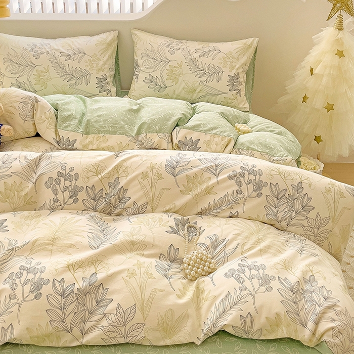 91家纺网 家纺一手货源 找家纺 珺柔家纺 2024新款40支13070全棉印花四件套 春华