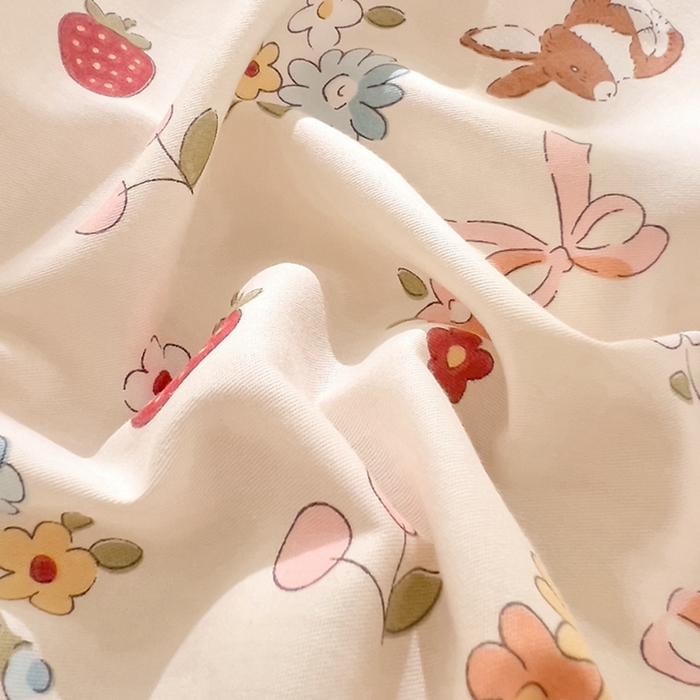 91家纺网 家纺一手货源 找家纺 DoDo 兜兜 2024新款全棉可爱软萌系列单品枕套 草莓兔兔