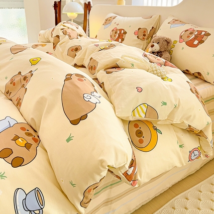 91家纺网 家纺一手货源 找家纺 珺柔家纺 2024新款40支13070全棉印花四件套 童心