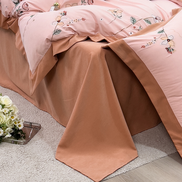 91家纺网 家纺一手货源 找家纺 欧冠家纺 2024新款四季款锦棉绣花盛夏光年四件套 盛夏光年-玉色