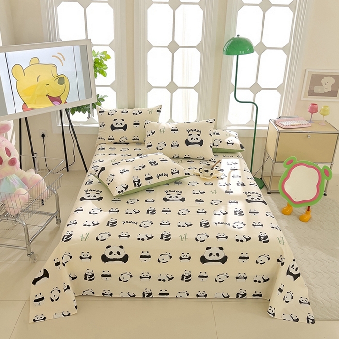 91家纺网 家纺一手货源 找家纺 DoDo 兜兜 2024新款全棉可爱软萌系列单床单 开心萌宝