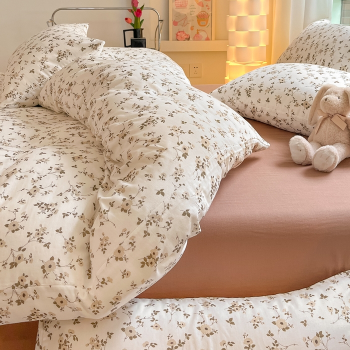 91家纺网 家纺一手货源 找家纺 ab家纺 2024新款全棉双层纱印花四件套 乌托邦