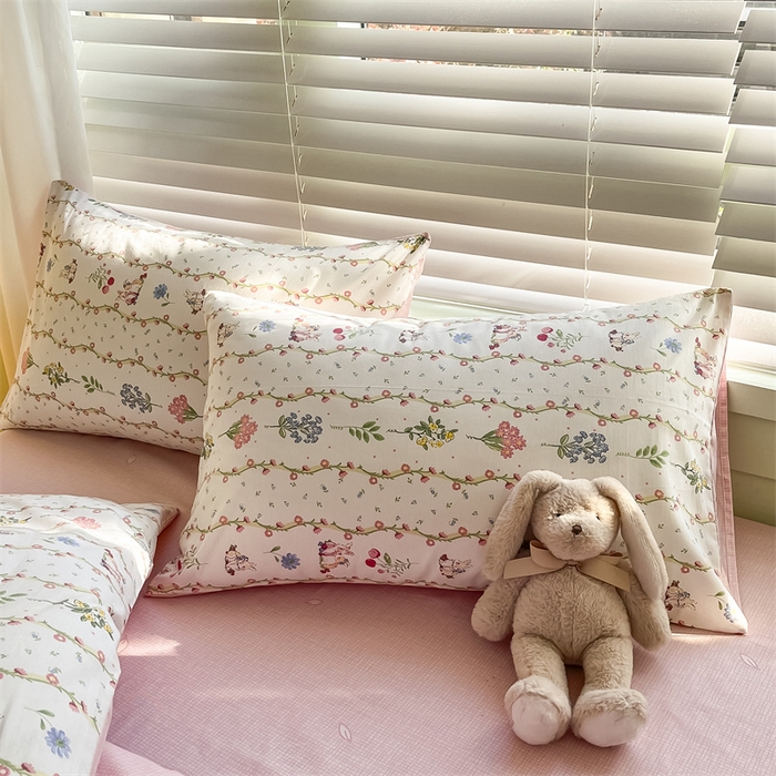 91家纺网 家纺一手货源 找家纺 曼之夏 2024新款13372全棉印花四件套 枝间梦